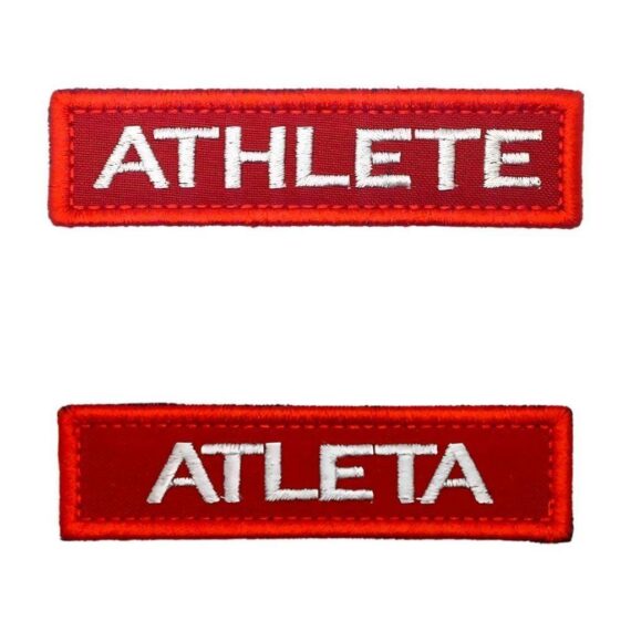 Patch Emblema Athlete ou Atleta Bordado Tarjeta com Velcro