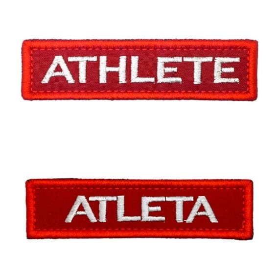 Patch Emblema Tarja Athlete ou Atleta Bordado com Velcro