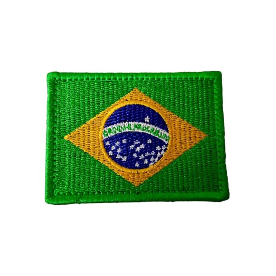 Patch Emblema Bandeira do Brasil Bordado com Velcro