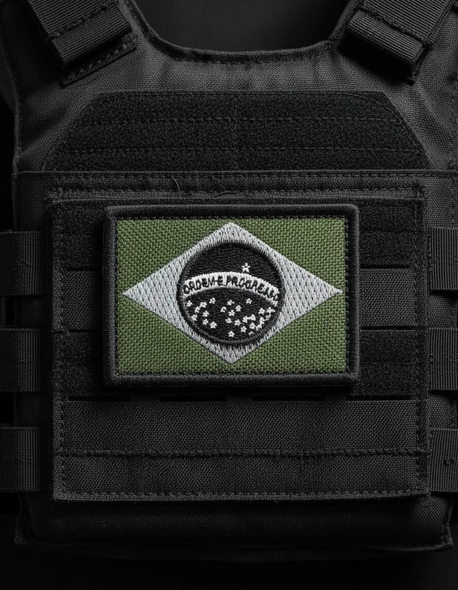 Patch Emblema Bandeira do Brasil Bordado com Velcro - Imagem 4