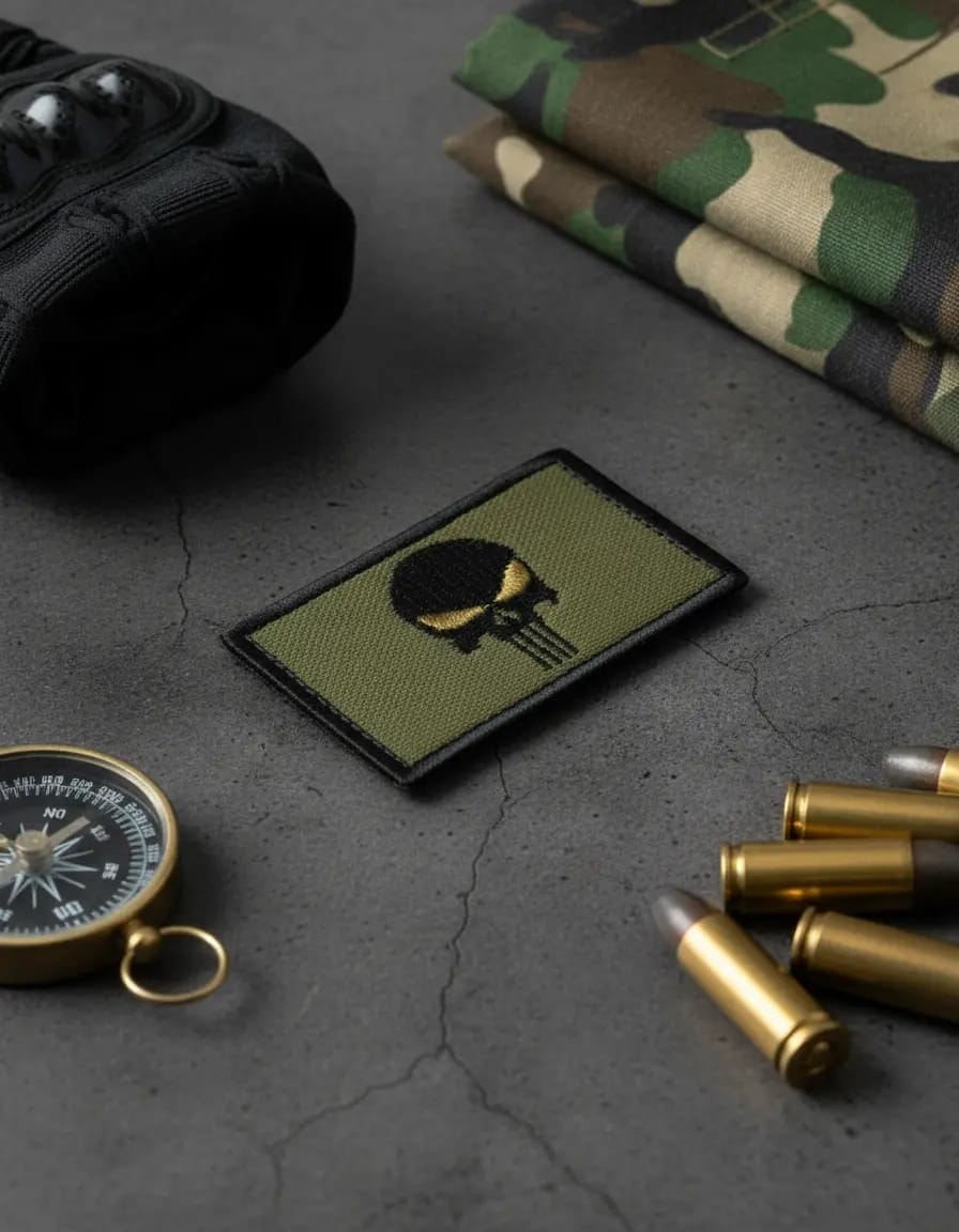 Patch Emblema Bandeira Justiceiro Bordado com Velcro - Imagem 4