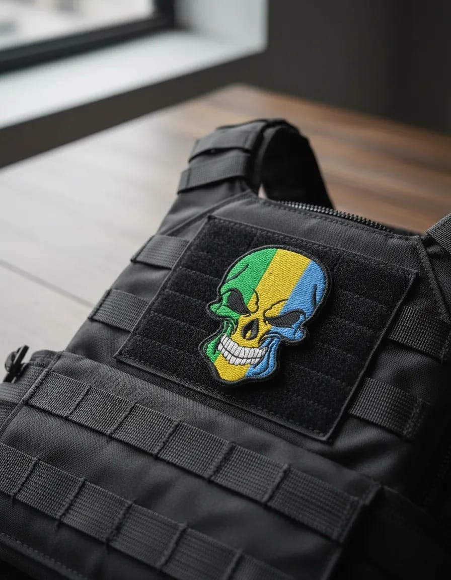 Patch Emblema Caveira Países Bordado com Velcro - Imagem 2