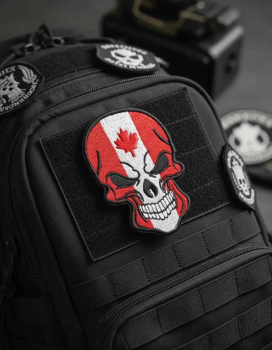 Patch Emblema Caveira Países Bordado com Velcro - Imagem 3