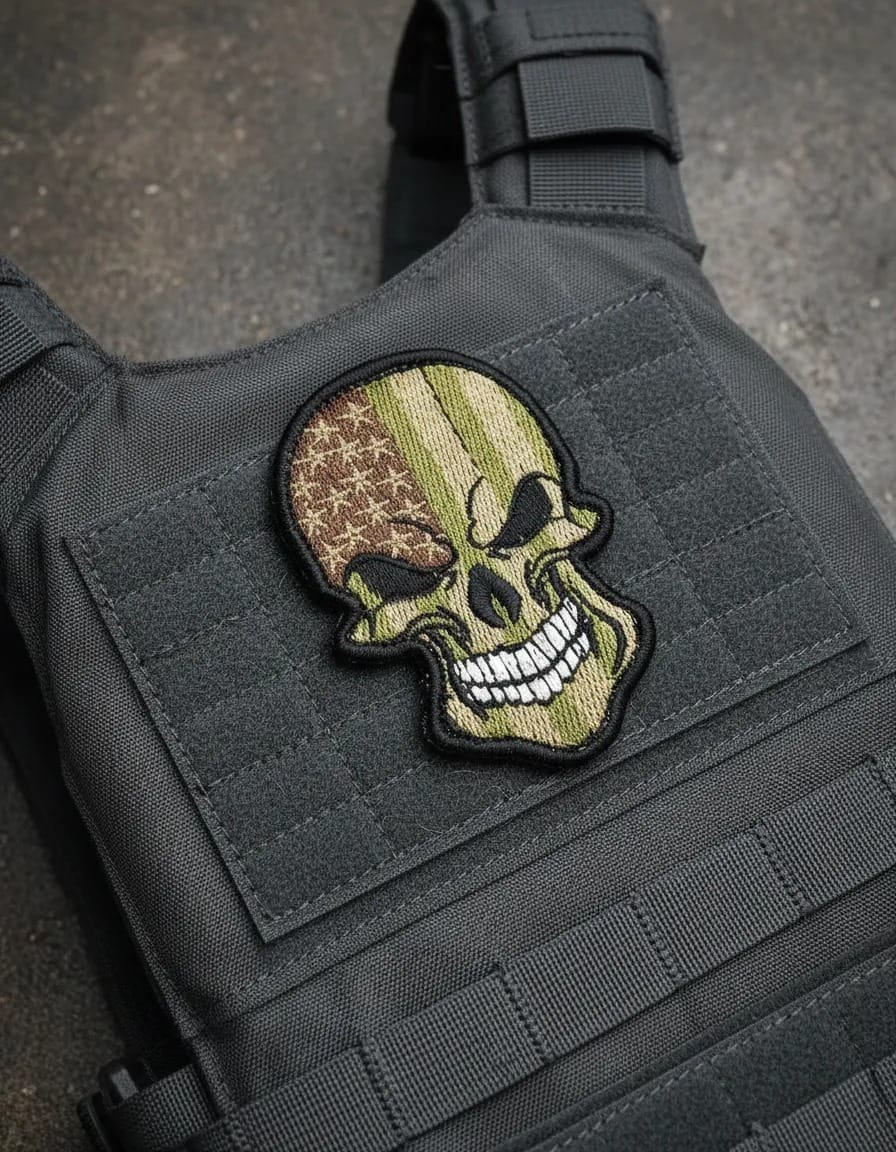 Patch Emblema Caveira Países Bordado com Velcro - Imagem 4