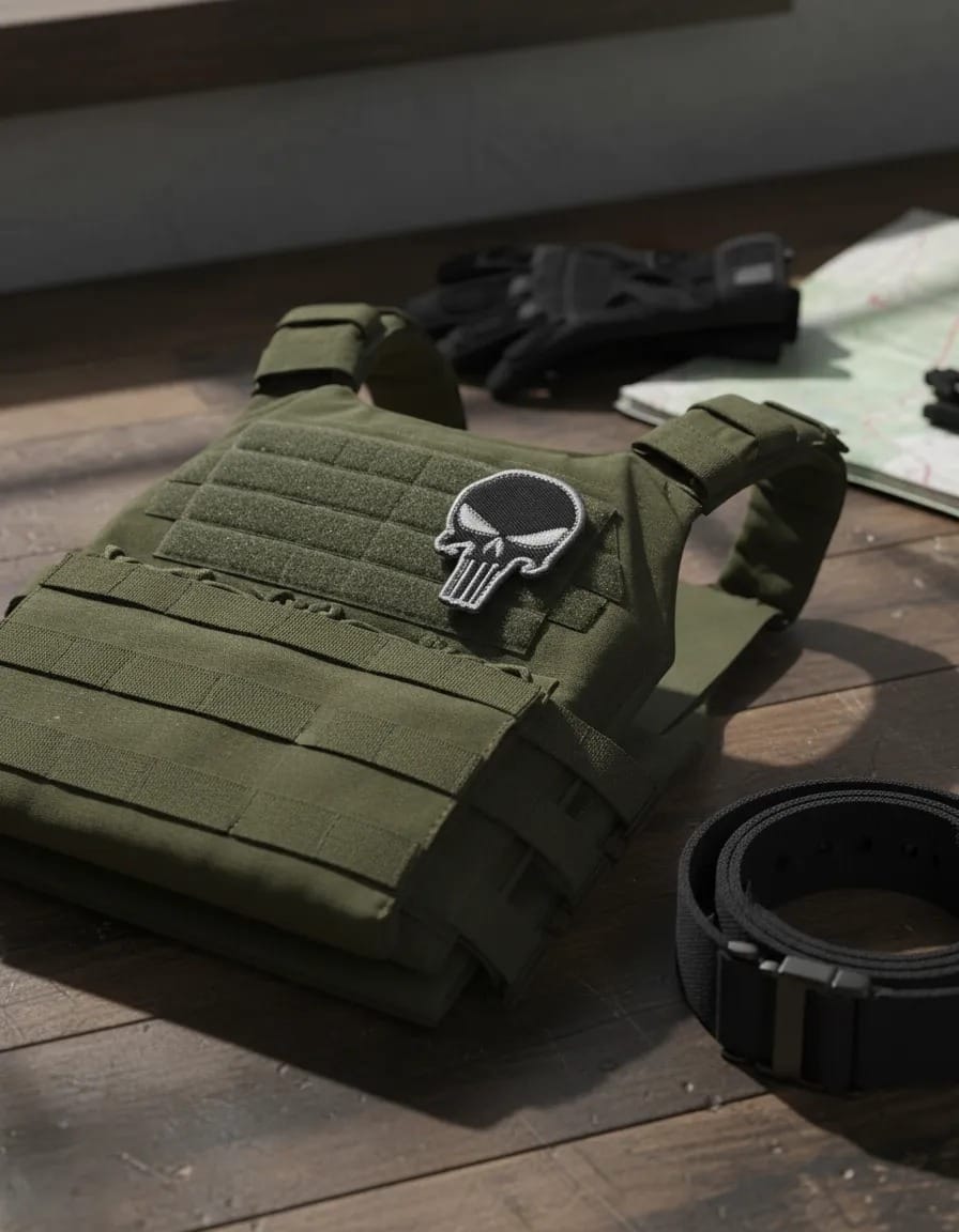 Patch Emblema Caveira Justiceiro Bordado com Velcro - Imagem 4
