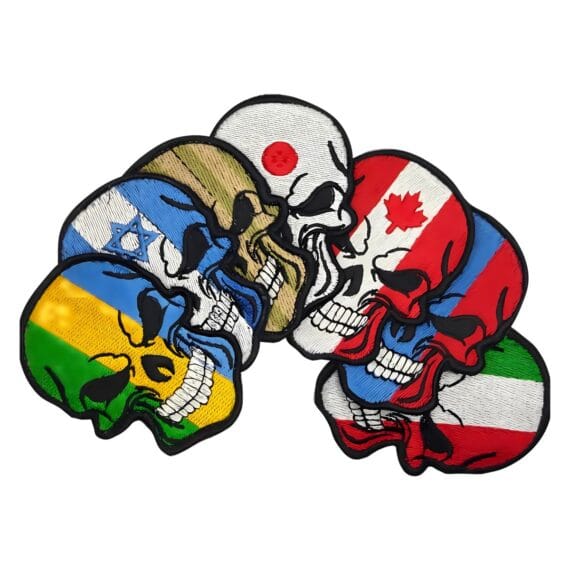 Patch Emblema Caveira Países Bordado com Velcro