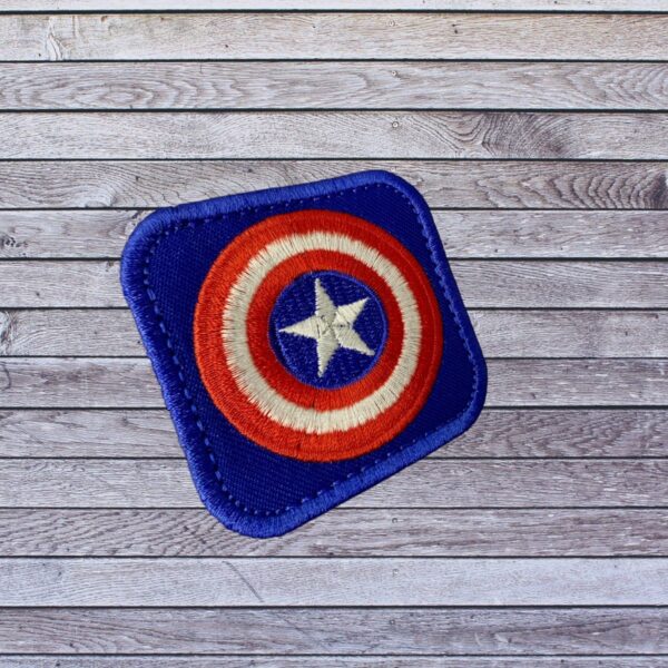 Patch Emblema Escudo Capitão America Bordado com Velcro - Image 2
