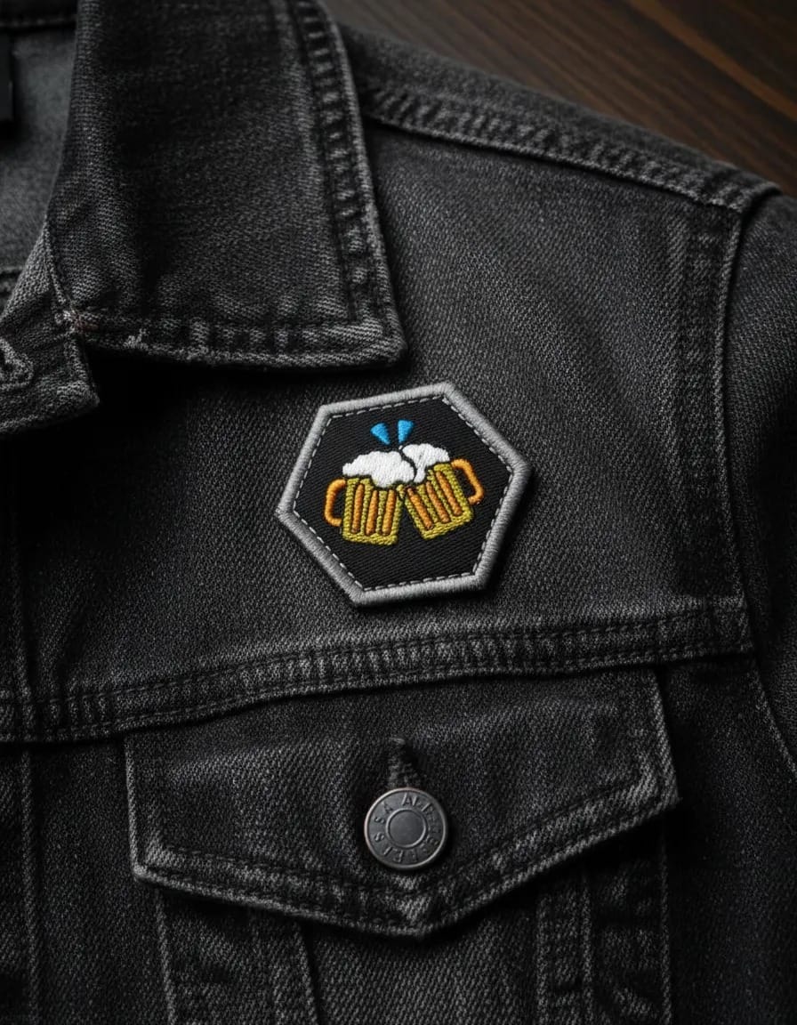 Patch Emblema Brasão do Chopp Bordado com Velcro - Imagem 2