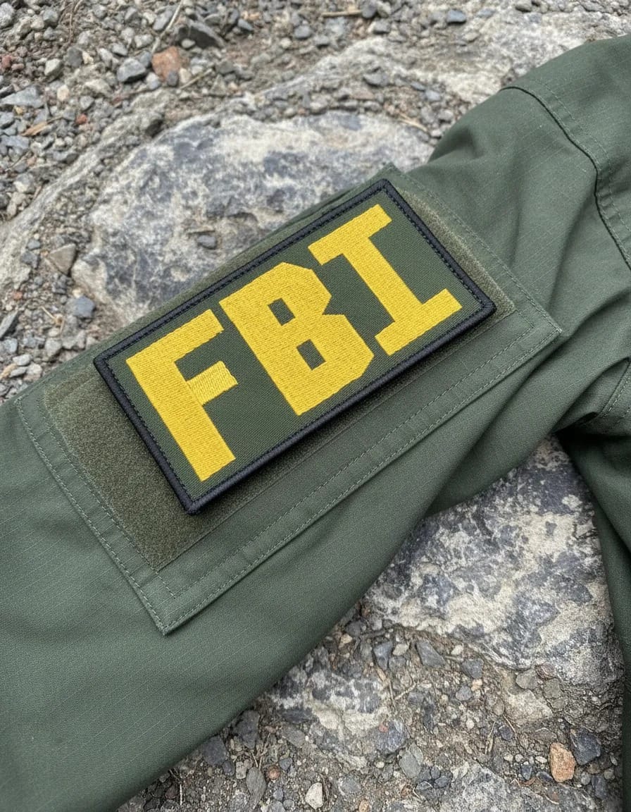 Patch Emblema Tarja FBI Grande 16x8,5 Bordado com Velcro - Imagem 2