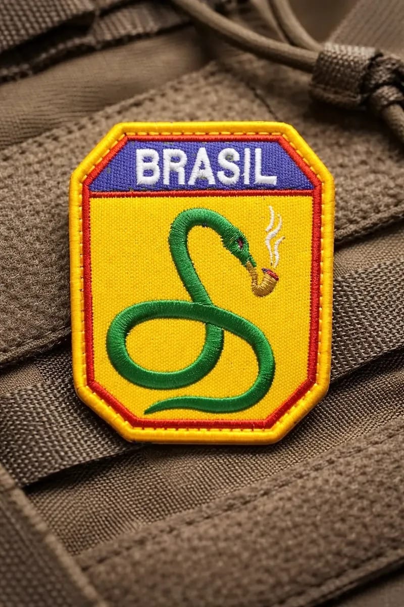 Patch Emblema FEB A Cobra Vai Fumar Bordado com Velcro - Imagem 2