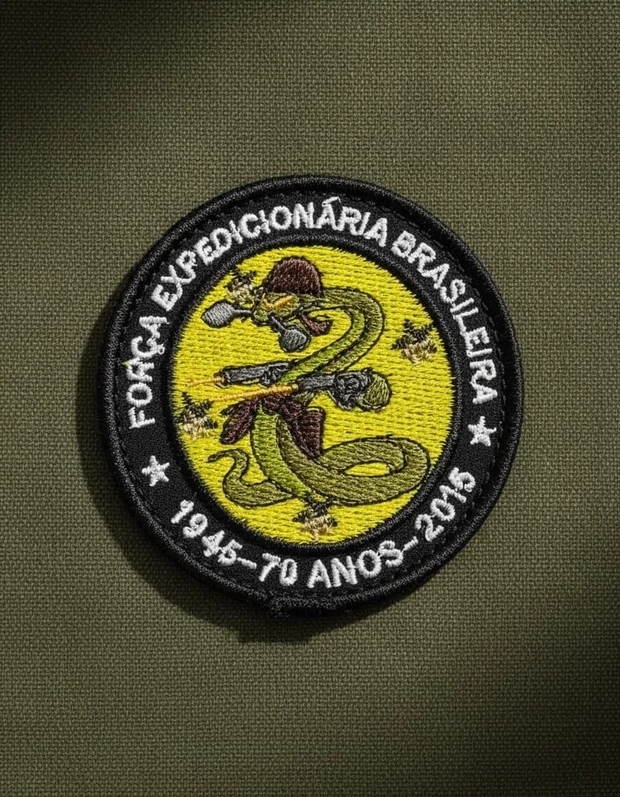 Patch Emblema FEB 70 Anos Bordado com Velcro - Imagem 2
