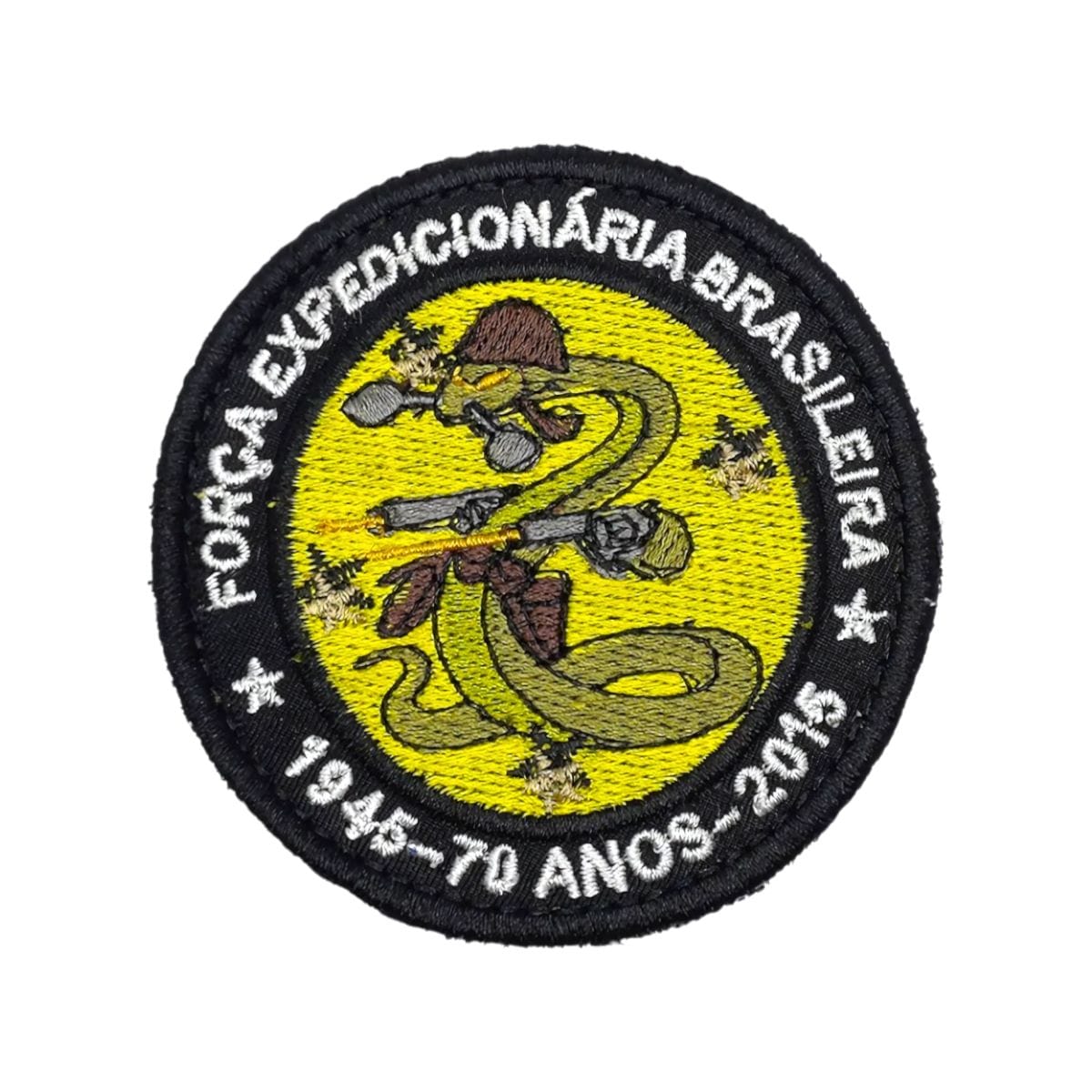 Patch Emblema FEB 70 Anos Bordado com Velcro