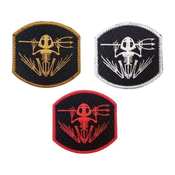 Patch Emblema Navy Seal Frogman Esqueleto Sapo Bordado com Velcro
