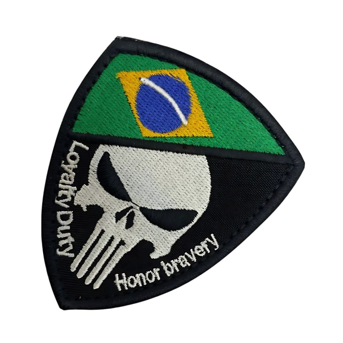 Patch Emblema Justiceiro Brasil LOYAITY DUTY HONOR BRAVERY Bordado com Velcro