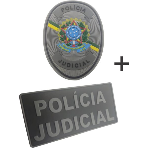 Kit Patch Oficial Policia Judicial Emborrachado com Velcro