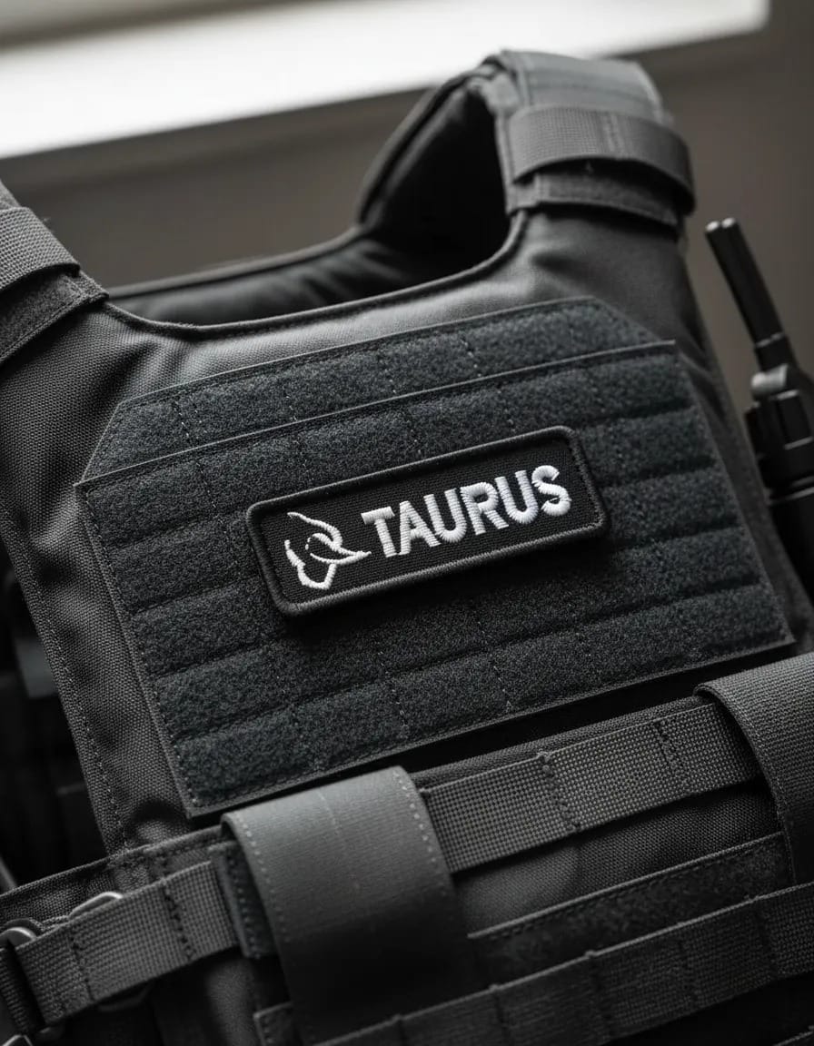 Patch Emblema Tarja Taurus Bordado com Velcro - Imagem 2