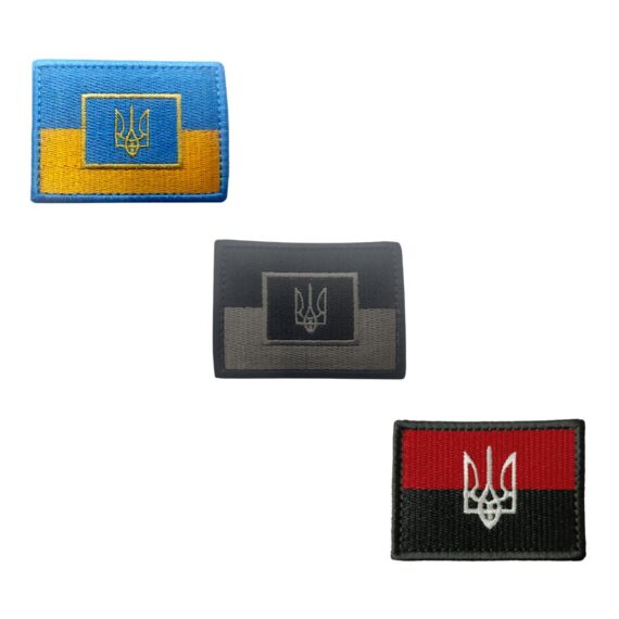 Patch Emblema Bandeira da Ucrânia com Brasão Bordado com Velcro