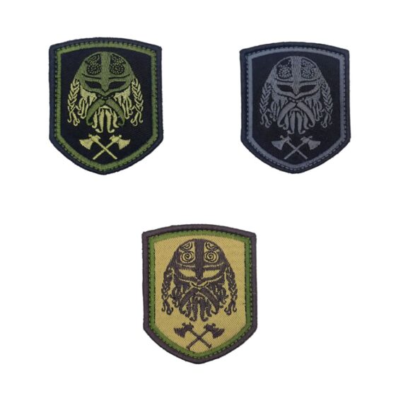 Patch Emblema Escudo Vikings Machado Bordado com Velcro