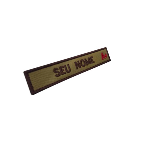Patch Emblema Tarja Personalizados Seu Nome e Tipo Sanguíneo 13x3 com Velcro - Image 5