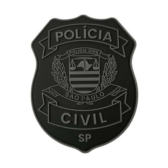 Patch Emblema Brasão Oficial Policia Civil SP Emborrachado com Velcro