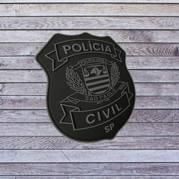 Patch Emblema Brasão Oficial Policia Civil SP Emborrachado com Velcro - Image 2