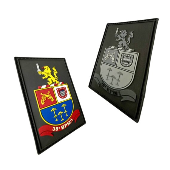 Patch Emblema Brasão 38 BPMI Oficial Emborrachado com Velcro