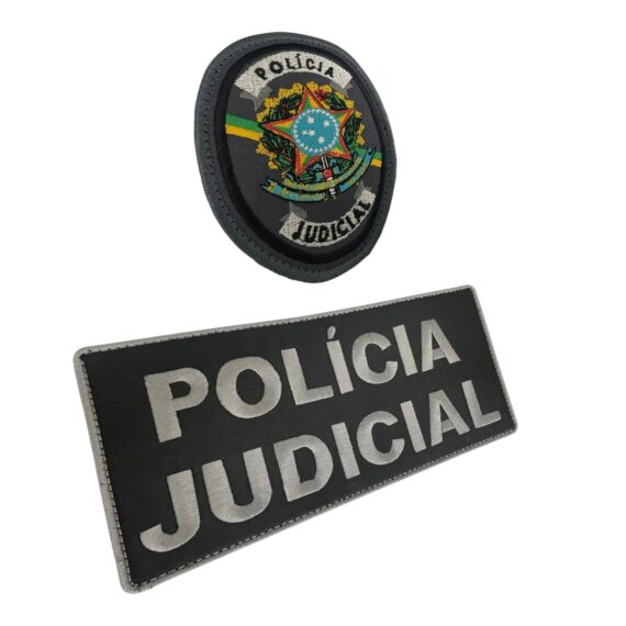 Kit Patch Oficial Policia Judicial Bordado com Velcro