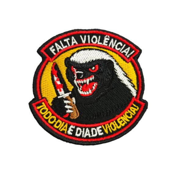 Patch Emblema Falta Violência Meme Bordado com Velcro