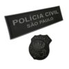 Kit Brasão e Tarja Costa Oficial Policia Civil SP Emborrachado com Velcro