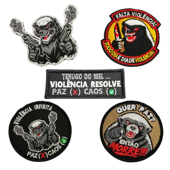 Kit Patches Oficial Texugo do Mel Bordado com Velcro