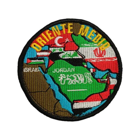 Patch Emblema Mapa Oriente Medio Bordado Com Velcro
