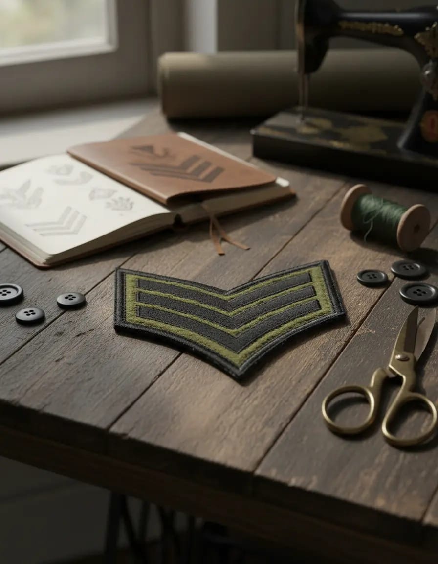 Patch Emblema Patente Sargento Bordado com Velcro - Imagem 2